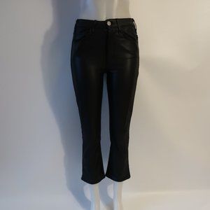 Womens McGuire Style Code 2208 Black Faux Leather Polyurethane Flared Pants 26 *